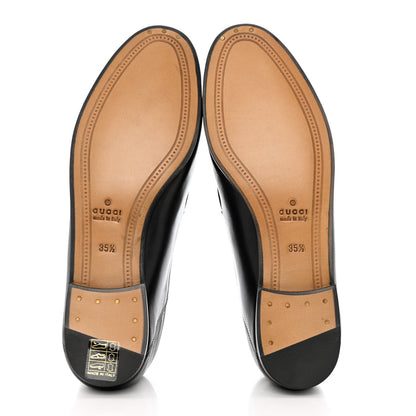 Gucci Lambskin Womens Brixton Horsebit Loafers 35.5 Black 5 of 9