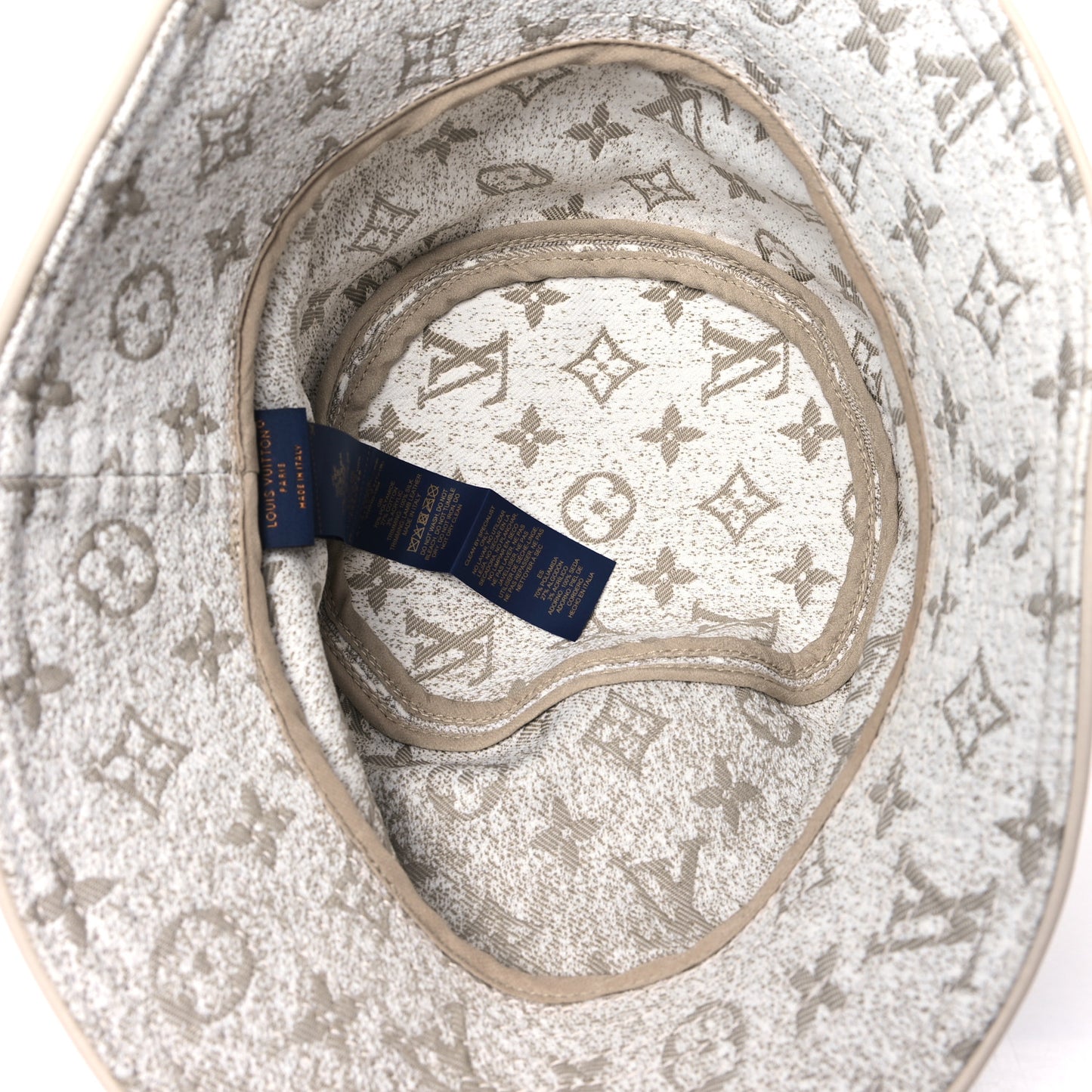 Monogram Denim Jacquard Bucket Hat S Beige