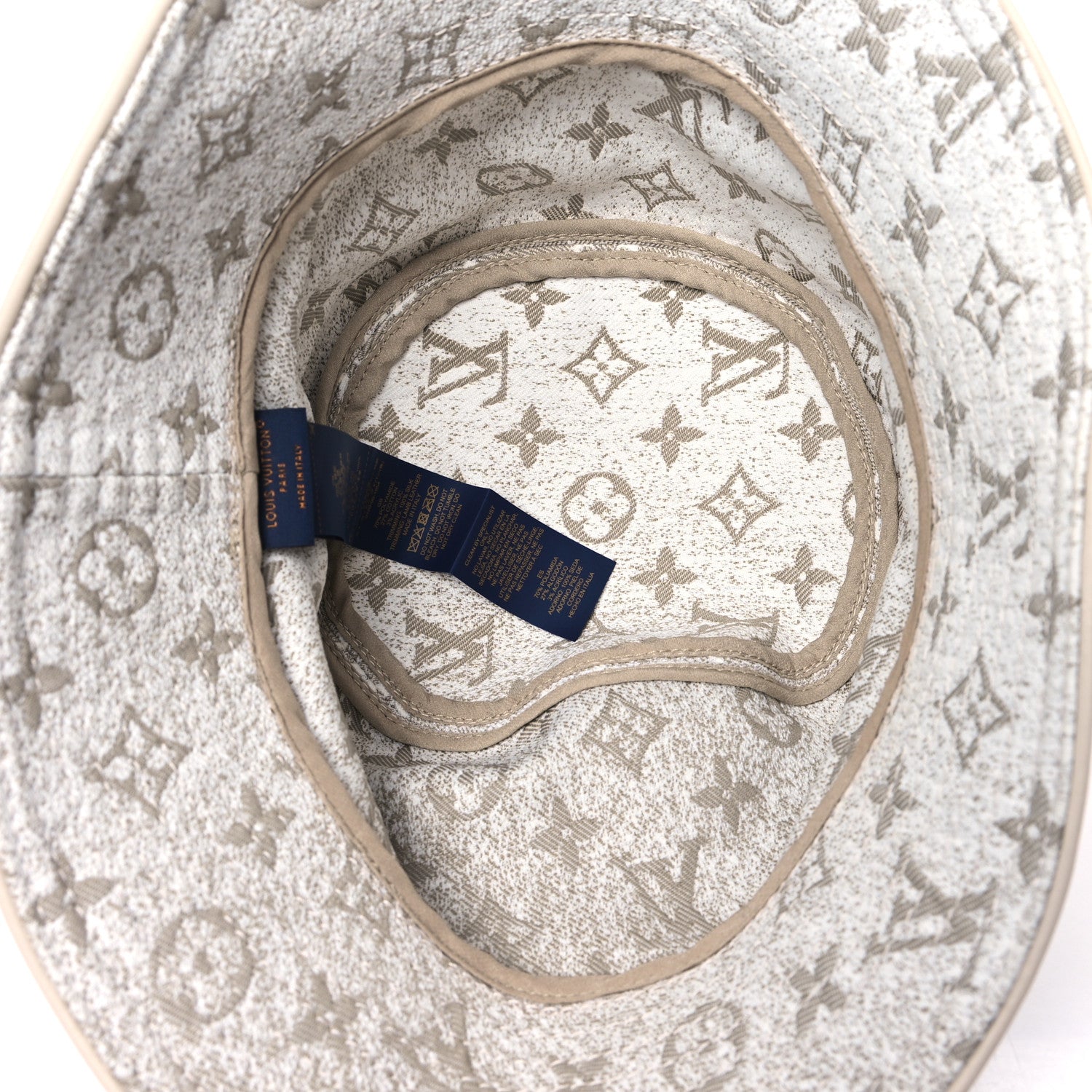Louis Vuitton Monogram Denim Jacquard Bucket Hat S Beige 8 of 9