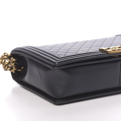 Chanel Metallic Lambskin Quilted Large Boy Flap Black 8 of 13