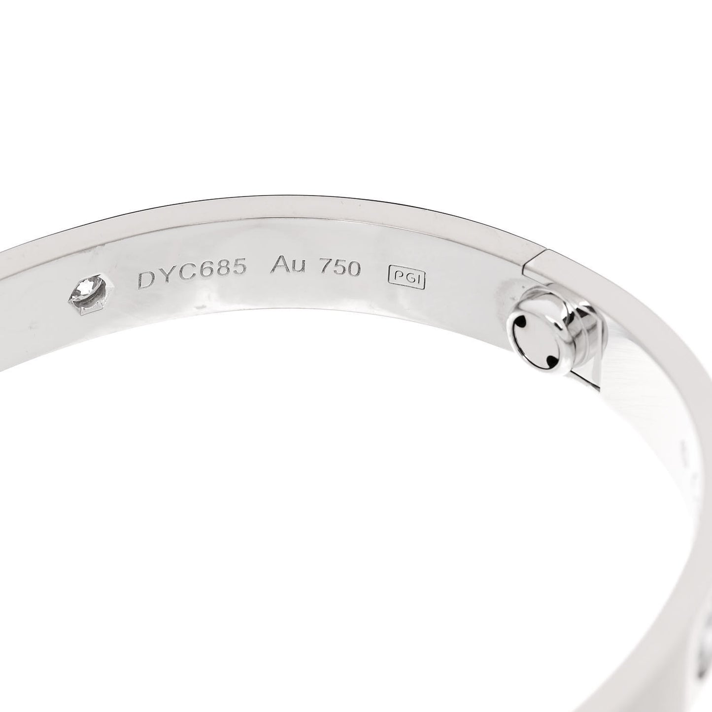 18K White Gold 4 Diamond LOVE Bracelet 16