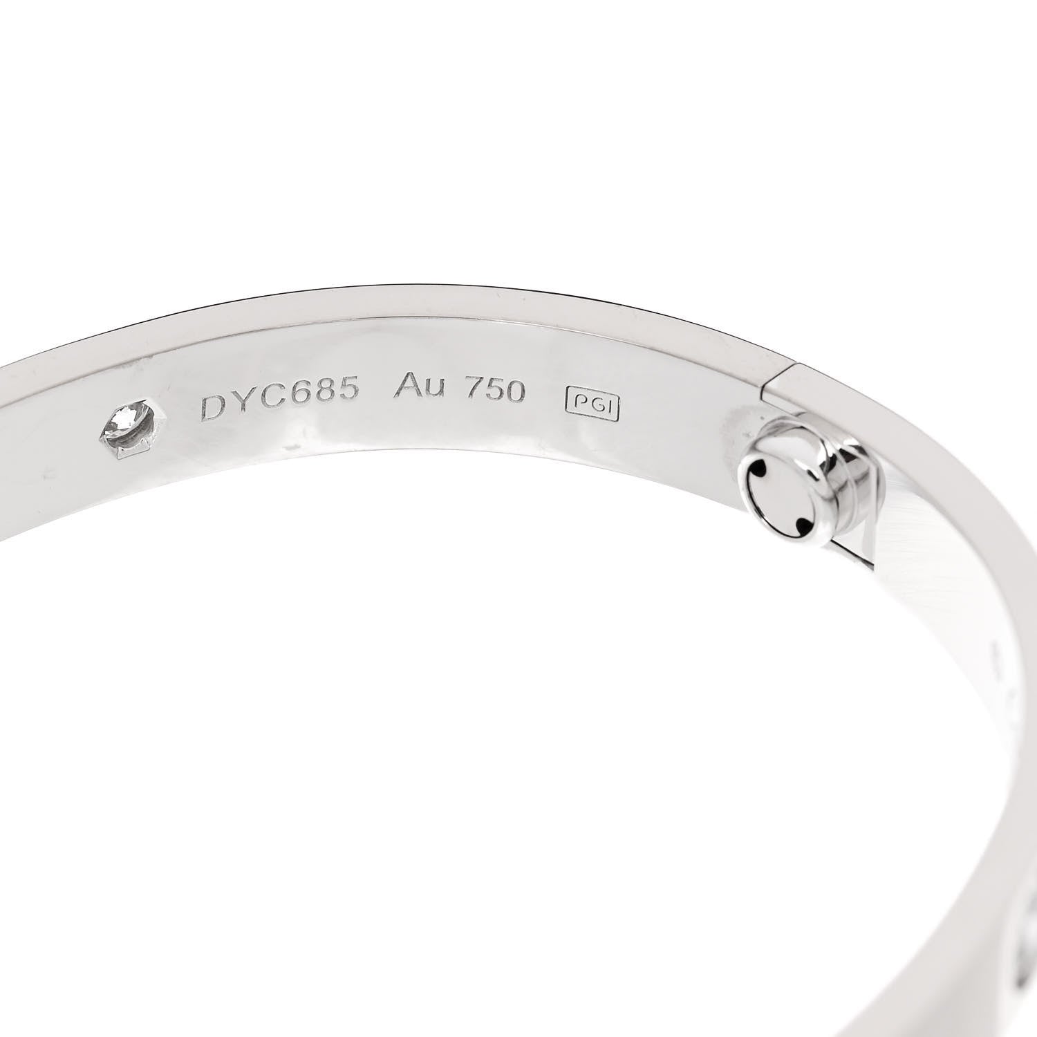 Cartier 18K White Gold 4 Diamond LOVE Bracelet 16 7 of 9
