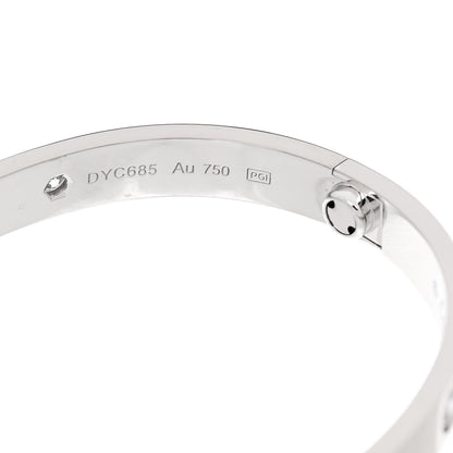 Cartier 18K White Gold 4 Diamond LOVE Bracelet 16 7 of 9
