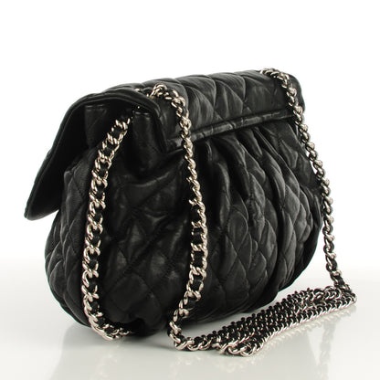 Chanel Washed Lambskin Quilted Large Chain Around Messenger Black 3 of 7