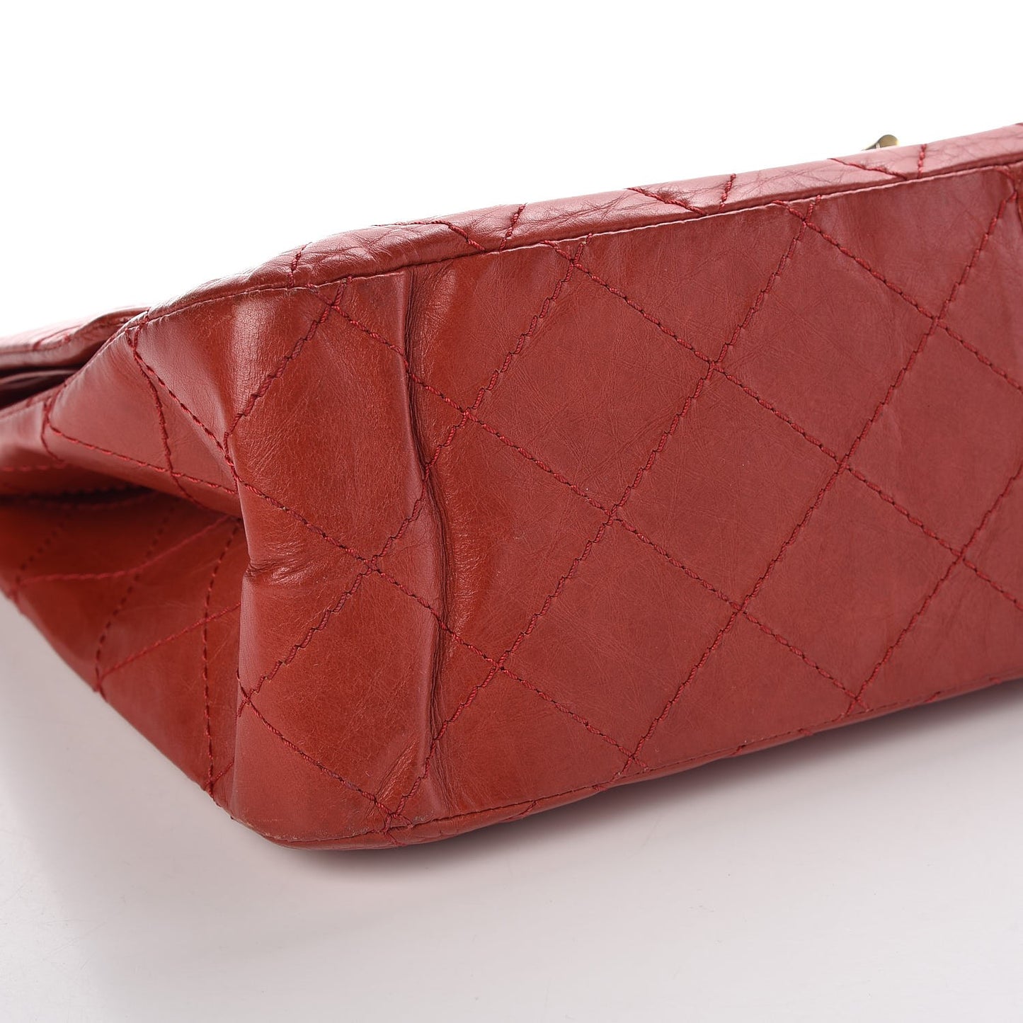 Aged Calfskin Quilted 2.55 Reissue 227 Flap Red