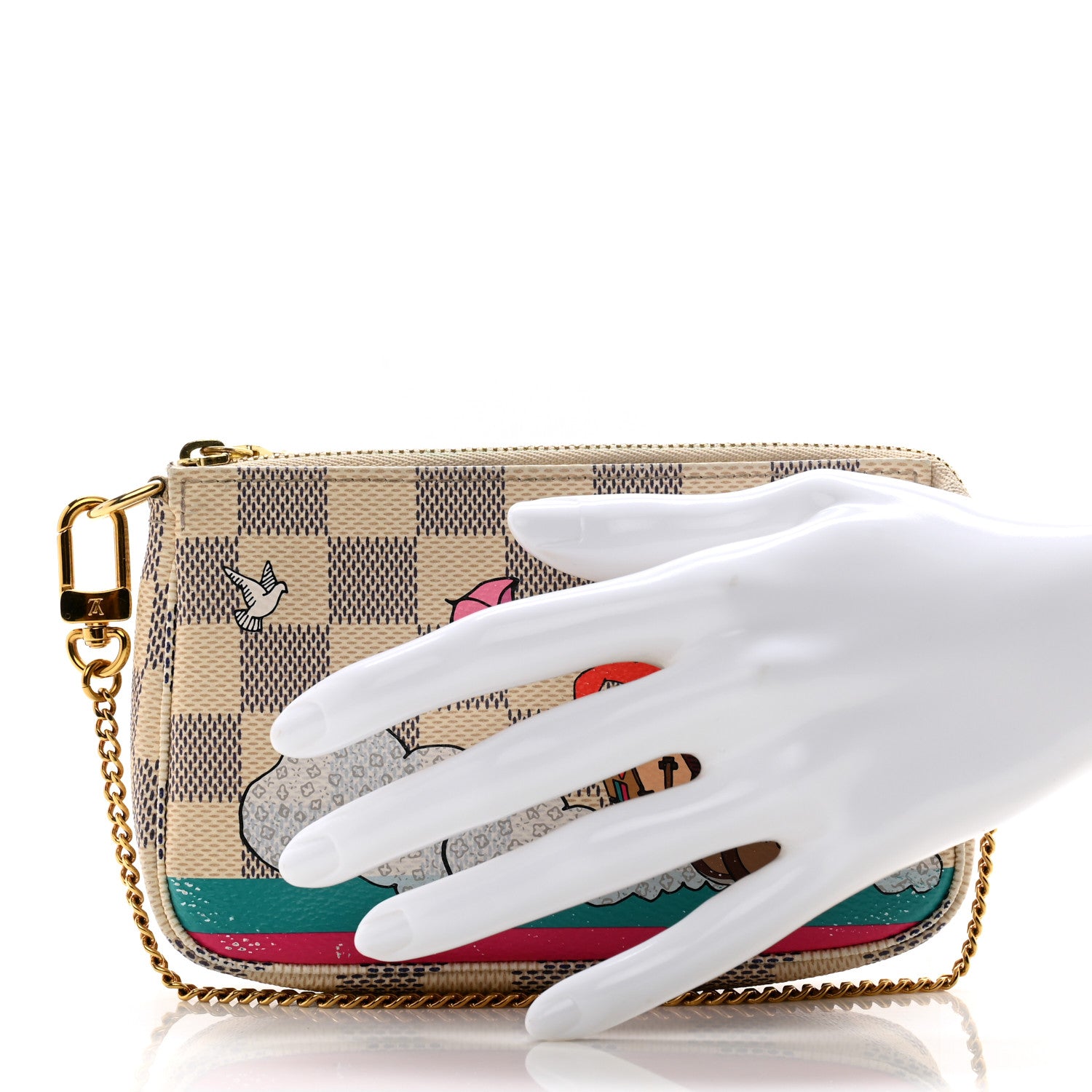 Louis Vuitton Damier Azur 2015 Christmas Animation Mini Pochette Accessories 2 of 11