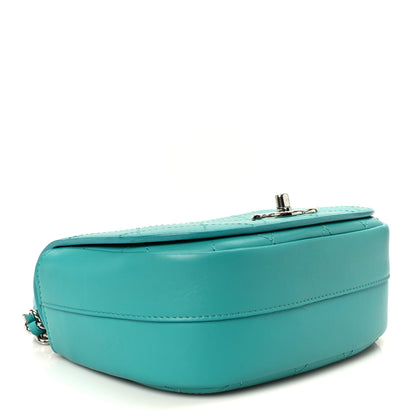 Chanel Calfskin Stitched Small Ring My Bag Flap Crossbody Turquoise 4 of 11