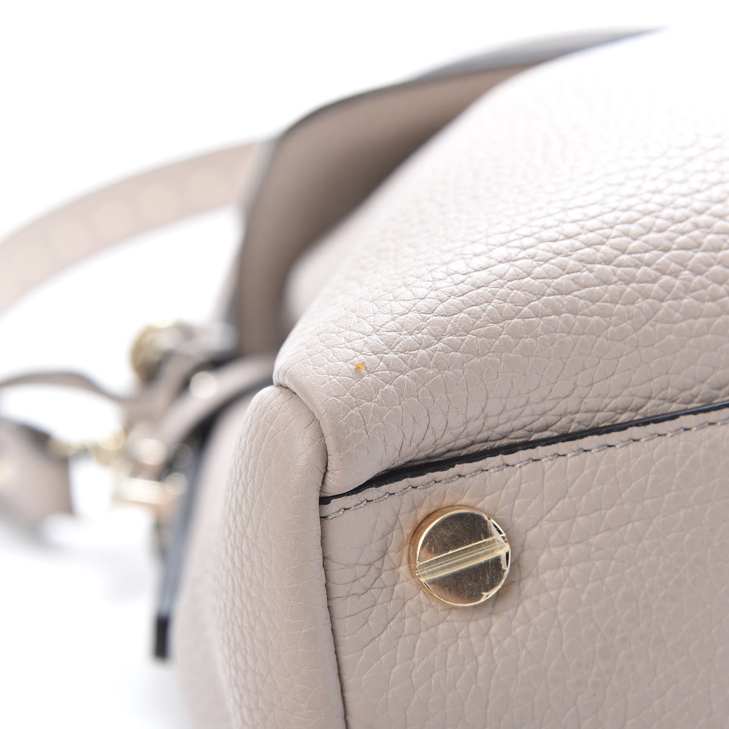 Pebbled Calfskin Rockstud Twiny Top Handle Bag Poudre