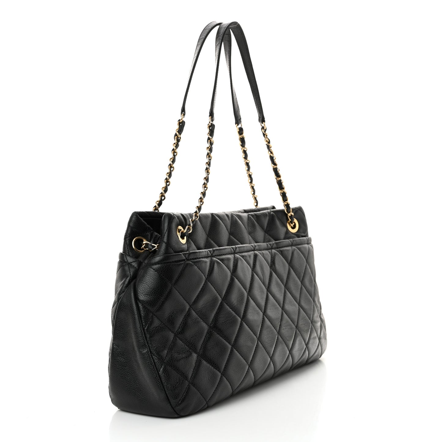 Caviar Quilted Timeless CC Soft Tote Black