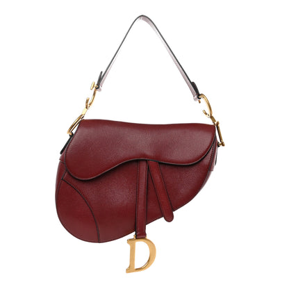 Christian Dior Shiny Goatskin Saddle Bag Dark Red 1 of 11