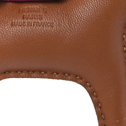Hermes Milo Lambskin Grigri Rodeo Horse Bag Charm PM Gold Rubis Rose Pourpre 3 of 5