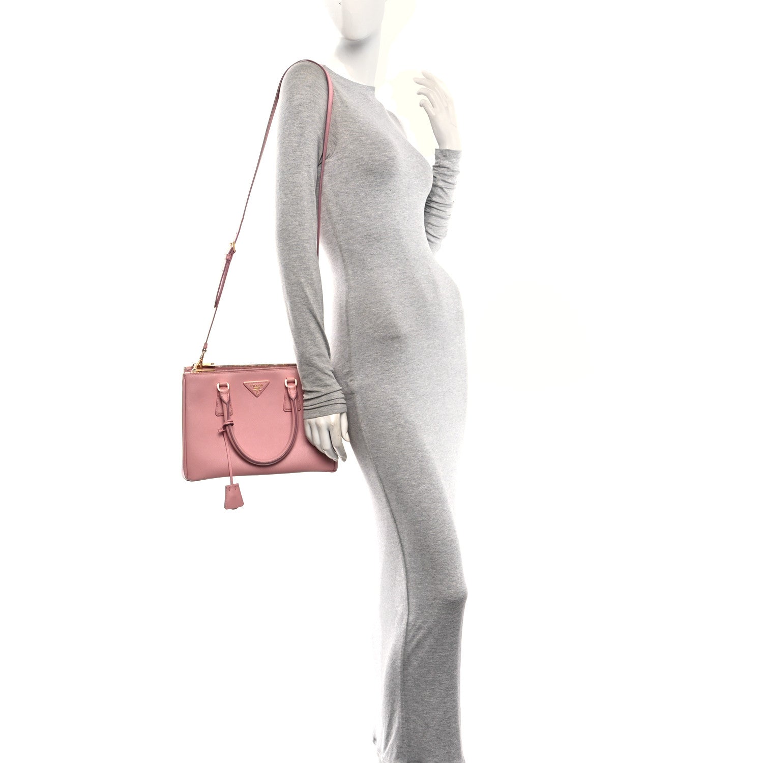 Prada Saffiano Mini Galleria Double Zip Tote Orchidea 2 of 9