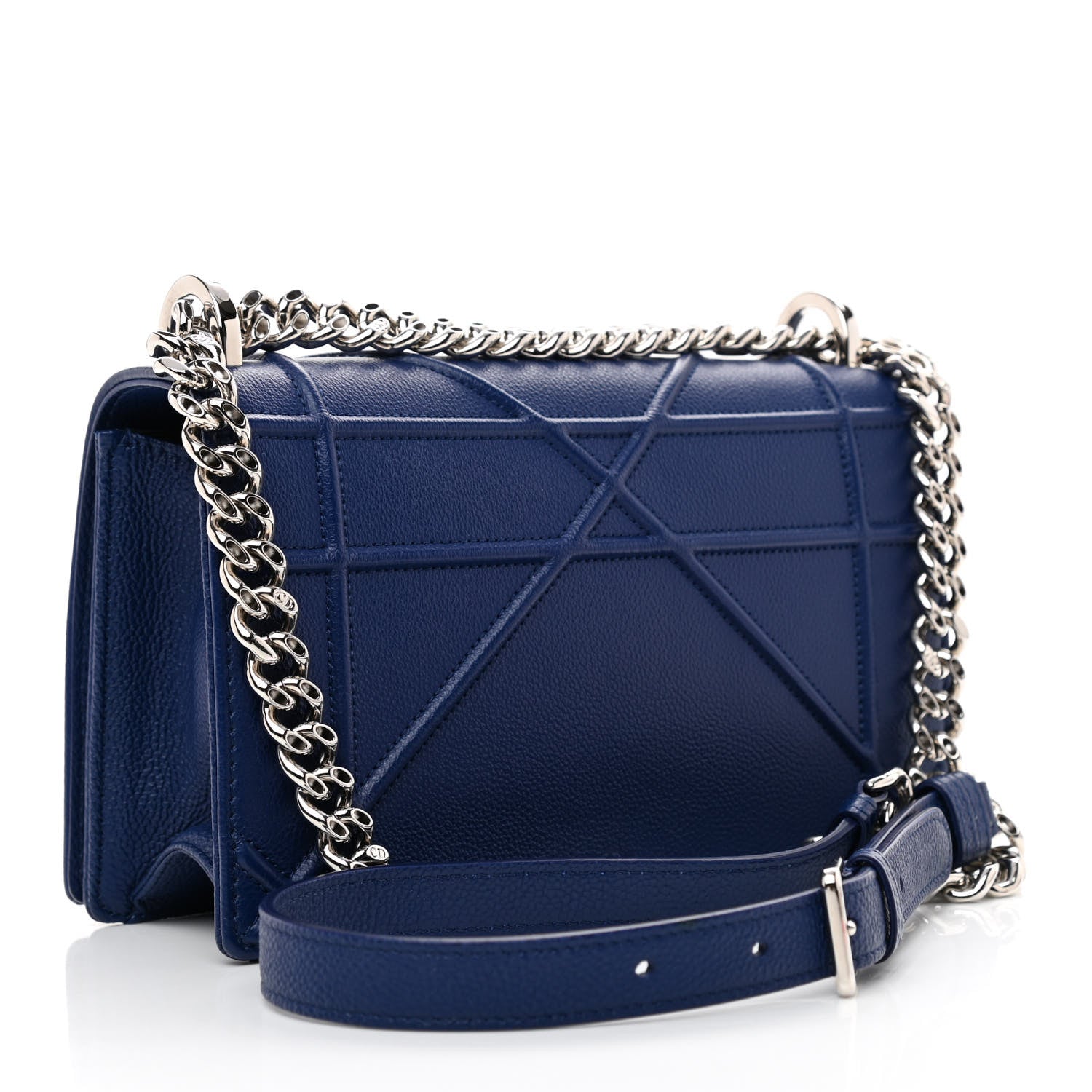 Christian Dior Grained Calfskin Small Diorama Flap Bag Bleu De Minuit 3 of 8