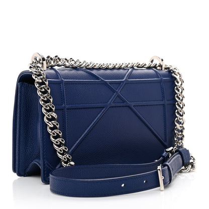 Christian Dior Grained Calfskin Small Diorama Flap Bag Bleu De Minuit 3 of 8