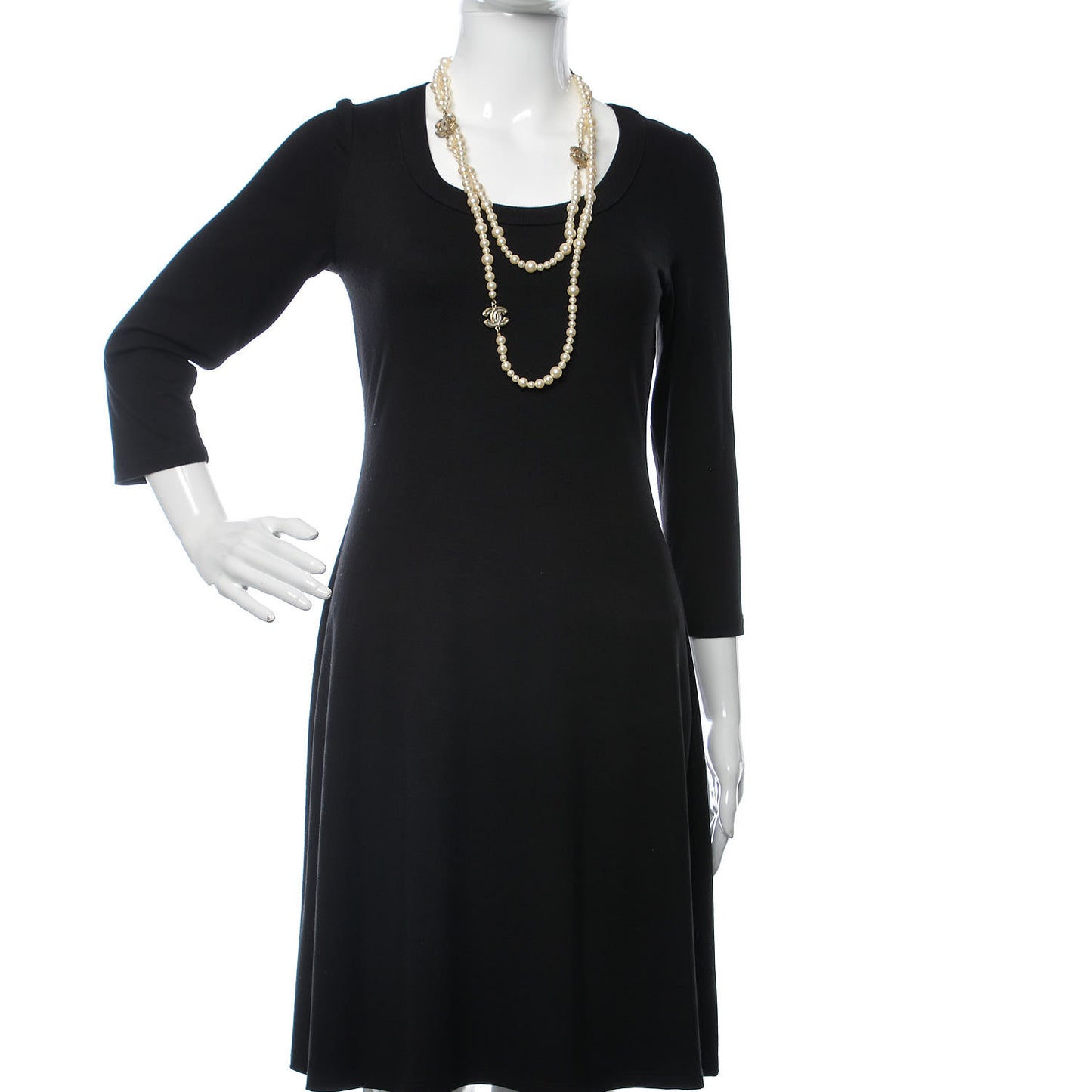 Pearl Gripoix CC Long Necklace Gold