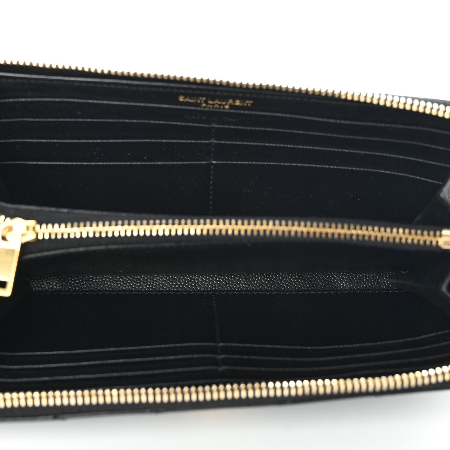 Grain De Poudre Matelasse Chevron Monogram Zip Around Wallet Black