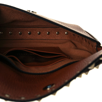 Valentino Garavani Grainy Calfskin Rockstud Crossbody Pouch Saddle Brown 9 of 12