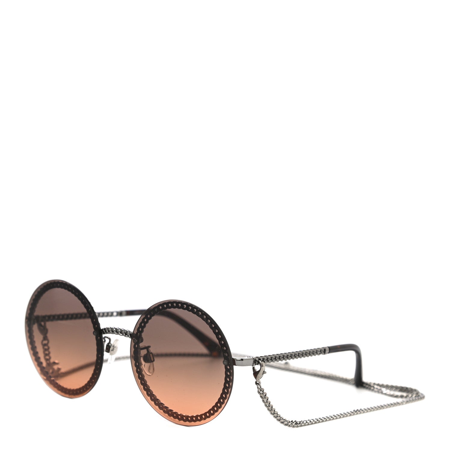 Chanel Metal Chain Round Sunglasses 4245 Brown Gold 7 of 11
