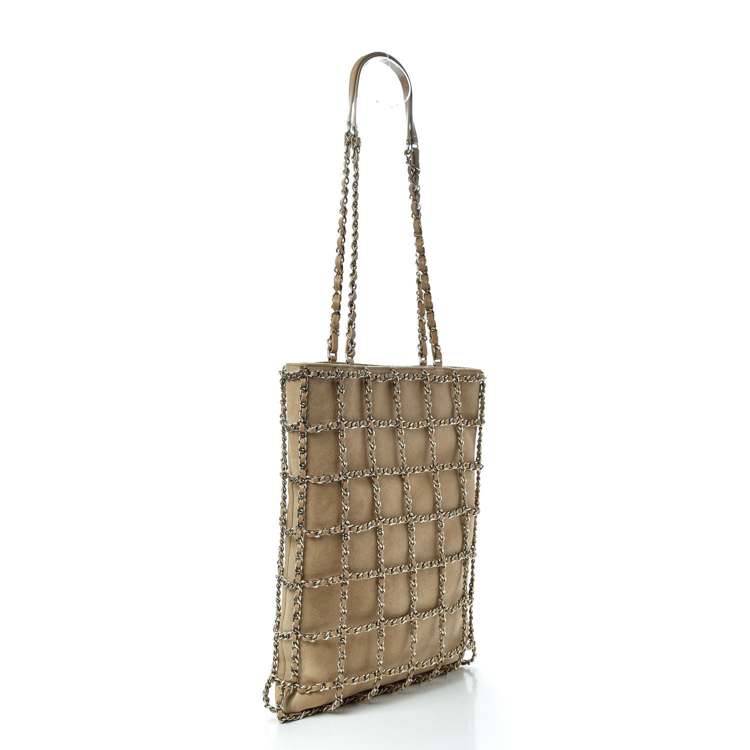 Chanel Suede Goatskin Large Shopping Chain Tote Beige 3 of 9