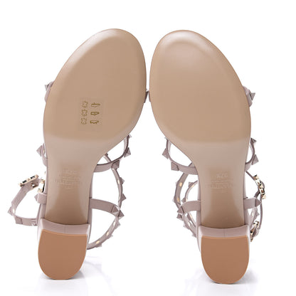 Valentino Garavani Calfskin Monochrome Rockstud 60mm City Sandals 37.5 Poudre 5 of 8