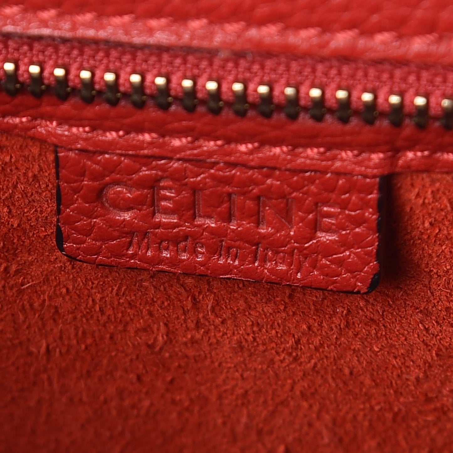Drummed Calfskin Nano Luggage Red