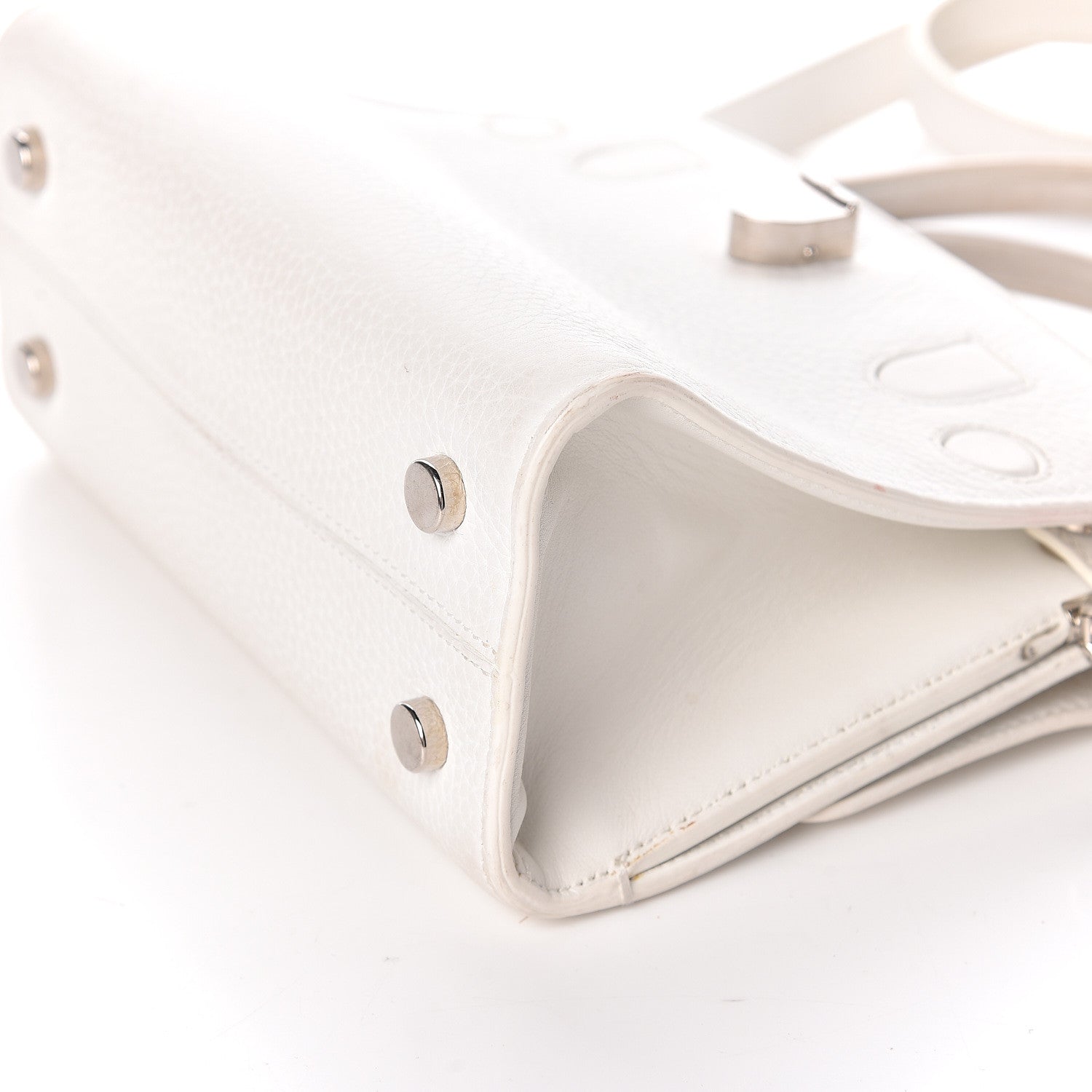 Christian Dior Grained Calfskin Mini Diorever Flap White 6 of 14