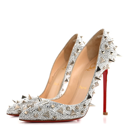 Christian Louboutin Potpourri Strass Pigalli 120 Pumps 36 Silver 4 of 12