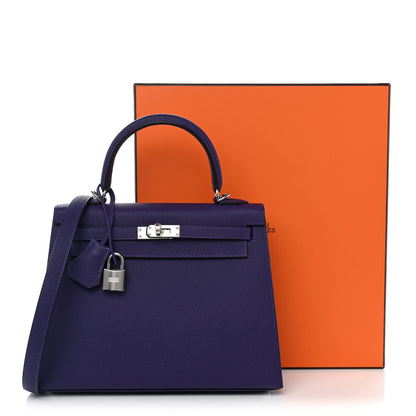 Hermes Epsom Kelly Sellier 25 Purple 9 of 9