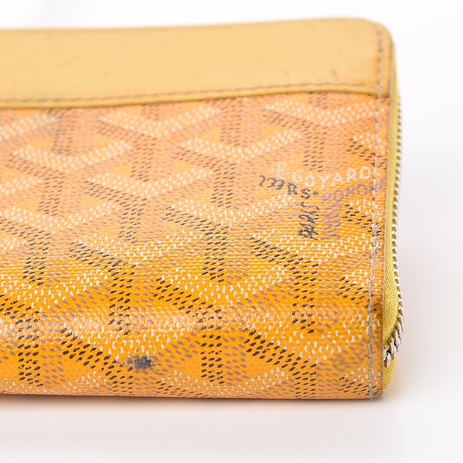 Goyard Goyardine Matignon Zip Around GM Wallet Yellow 10 of 14