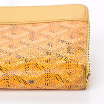 Goyard Goyardine Matignon Zip Around GM Wallet Yellow 10 of 14