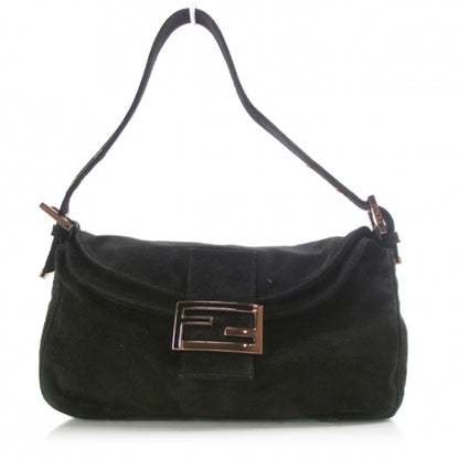 Fendi Suede Shoulder Bag Black 1 of 12