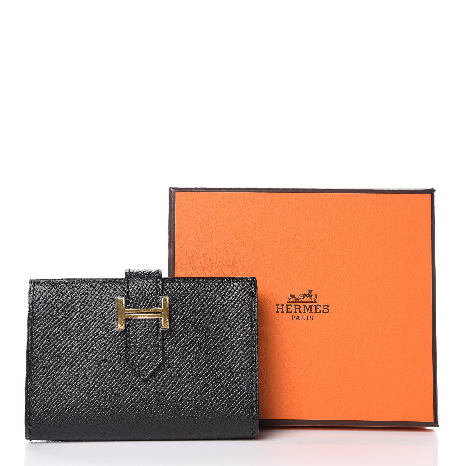 Hermes Epsom Bearn Card Holder Wallet Black 8 of 8