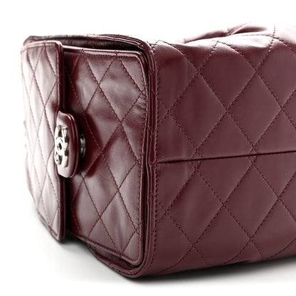Chanel Shiny Calfskin Quilted Small Chanel 25 Handbag Burgundy 9 of 11