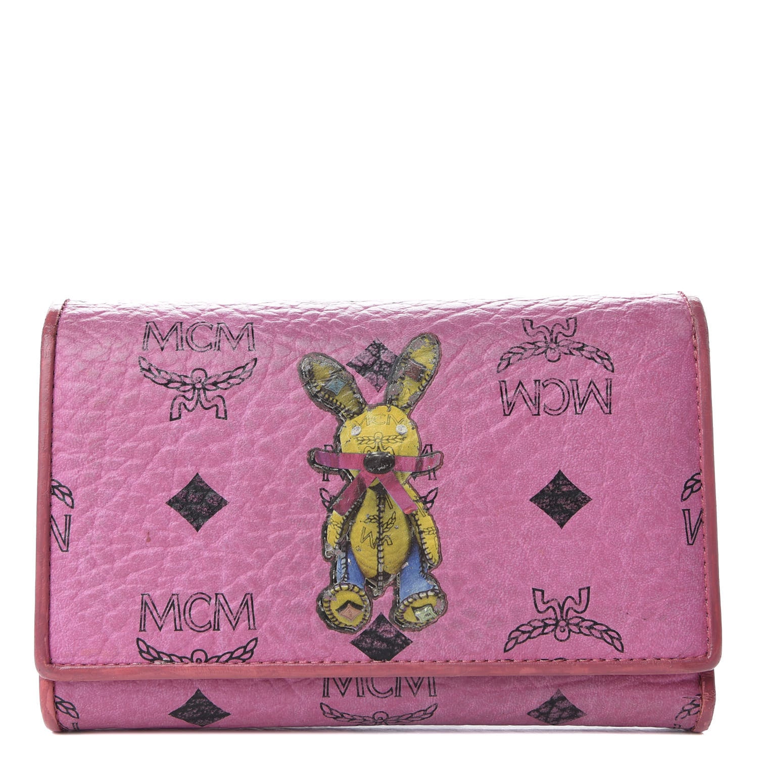 MCM Visetos Rabbit Tri-Fold Wallet Pink 1 of 6