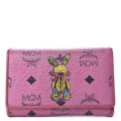 MCM Visetos Rabbit Tri-Fold Wallet Pink 1 of 6