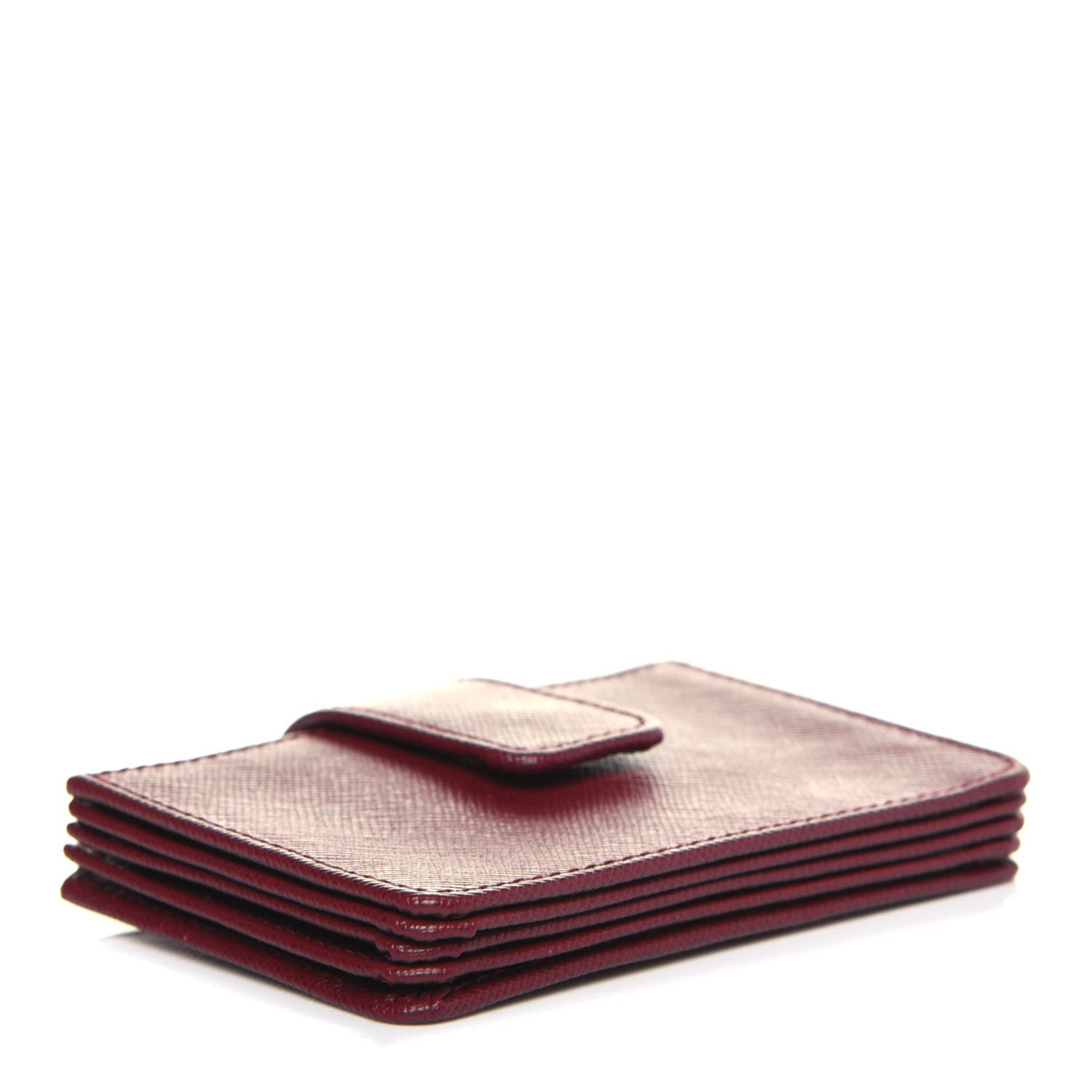 Prada Saffiano Metal Accordion Card Case Cerise 4 of 8