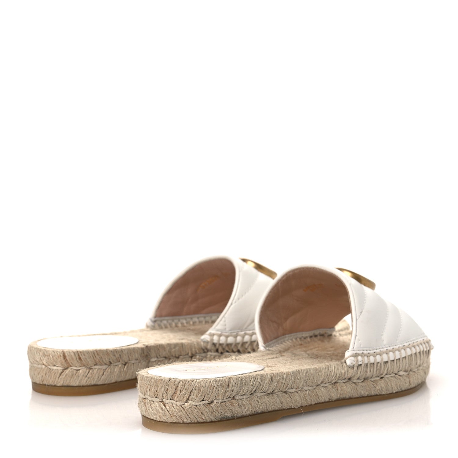 Gucci Nappa Matelasse GG Marmont Espadrille Slide Sandals 35 Great White 5 of 11