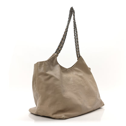 Prada Soft Calf Chain Tote Beige 3 of 10
