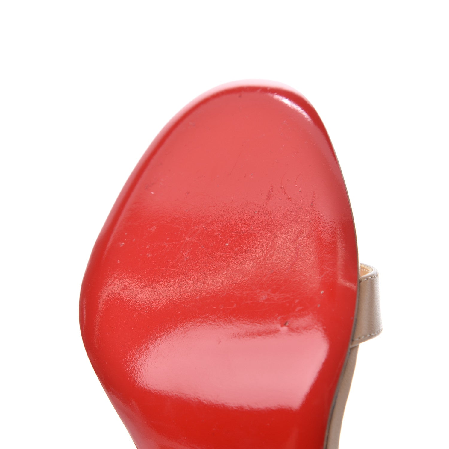 Christian Louboutin Shiny Nappa PVC Jonatina 100 Sandals 39 Nude 19 of 20