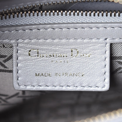 Christian Dior Pearly Lambskin Cannage Medium Lady Dior Grey 6 of 9
