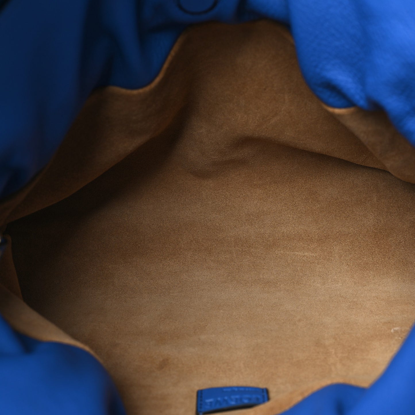 Nappa Shearling Flamenco Knot Clutch Blue