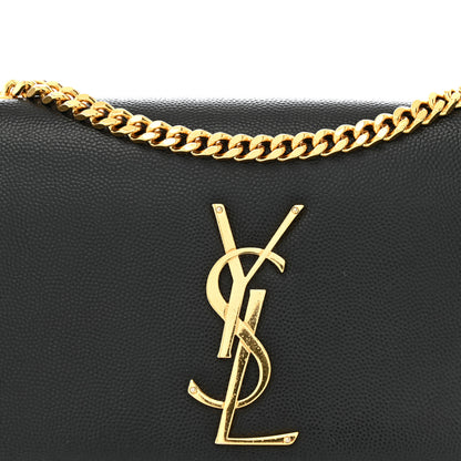 Saint Laurent Grain De Poudre Small Monogram Kate Satchel Black 8 of 13