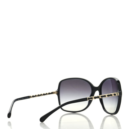 Chanel Lambskin Square Chain Sunglasses 5210-Q Black 4 of 7