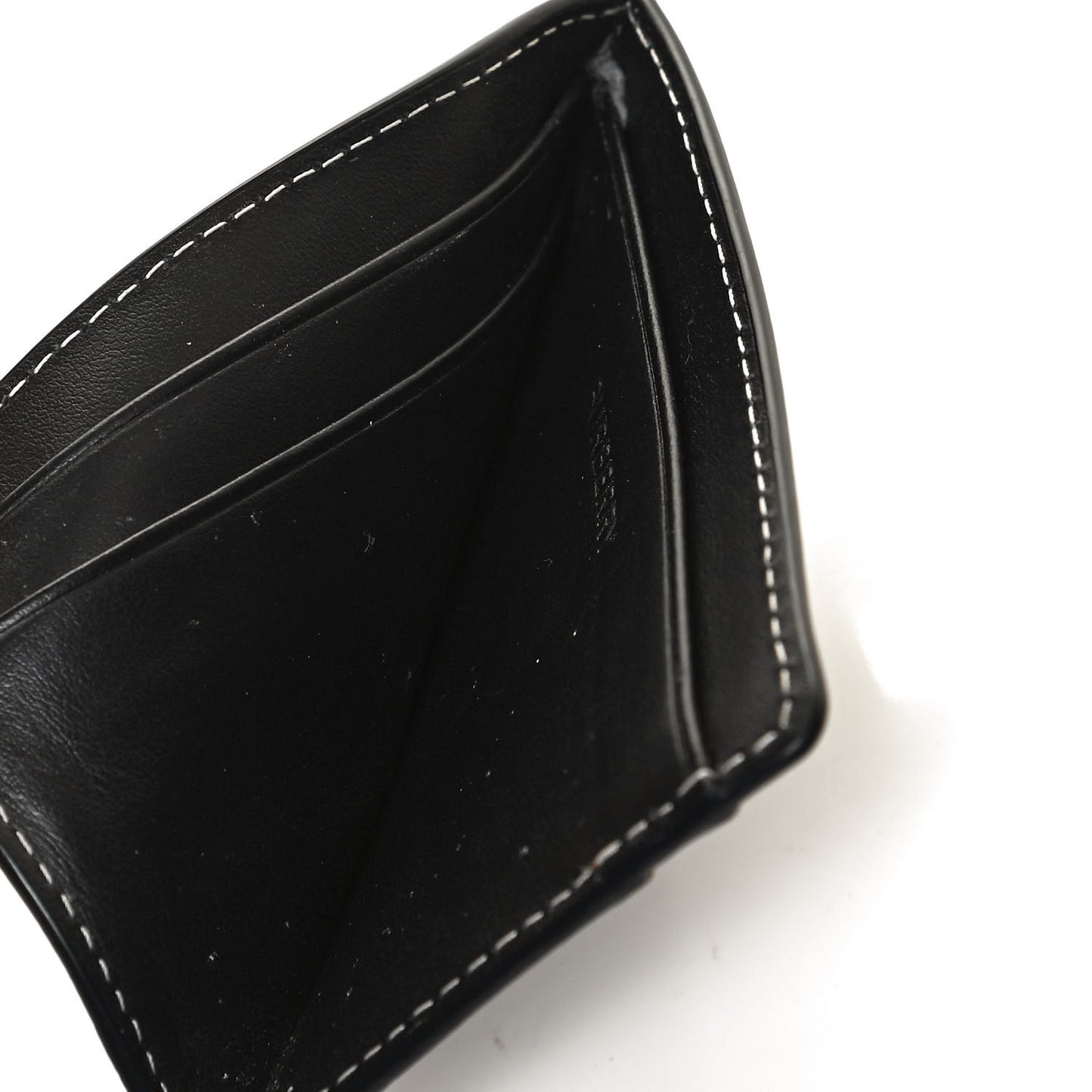 Calfskin E-canvas Kier Check Card Case Black White