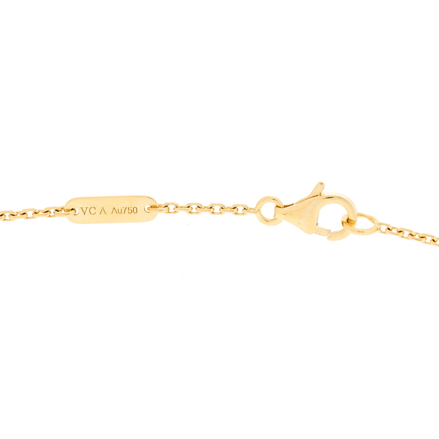 18k Yellow Gold Mother of Pearl Lucky Alhambra Butterfly Pendant Necklace