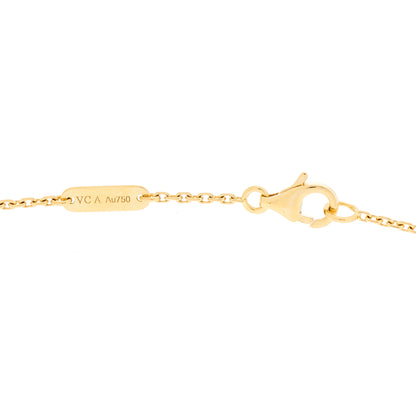 Van Cleef & Arpels 18k Yellow Gold Mother of Pearl Lucky Alhambra Butterfly Pendant Necklace 5 of 5