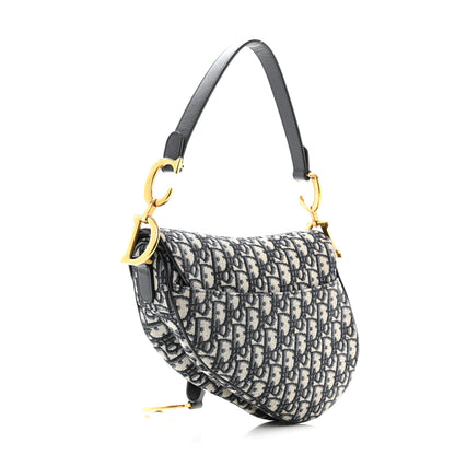 Christian Dior Oblique Saddle Bag Blue Blue 3 of 11