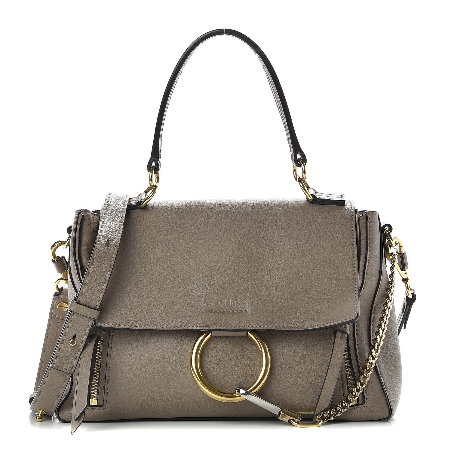 Chloe Calfskin Small Faye Day Shoulder Bag Motty Grey 1 of 13