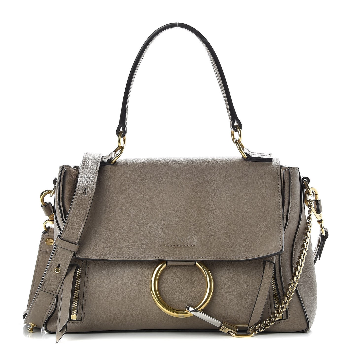 Calfskin Small Faye Day Shoulder Bag Motty Grey