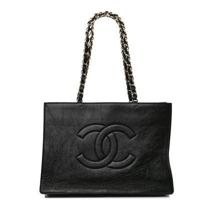 Chanel Shiny Aged Calfskin Shopping Bag Black 1 of 10